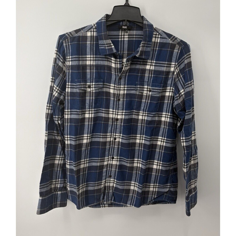 Paige Men’s Flannel Long Sleeve Button Up Shirt Size Medium